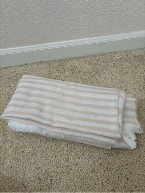 Pink & White Striped Blanket